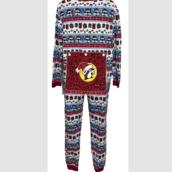 Buc-ees One Piece Christmas Thermal Pajamas Long Johns Bucees Unisex Sz XL - Picture 2 of 8